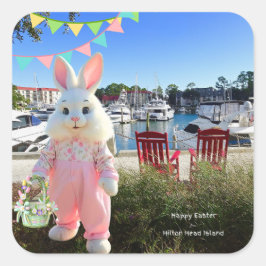 Hilton Head Island Harbour Townからのハッピーイースター スクエアシール
