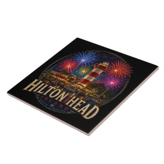 Hilton Head Island Lighthouse Patriotic Fireworks タイル (側面)