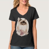 Himalayan Cat Japanese Cherry Blossom Sakura Tシャツ (正面)