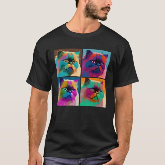 Himalayan Cat Pop Illustration Colorful Animal 2 Tシャツ (正面)