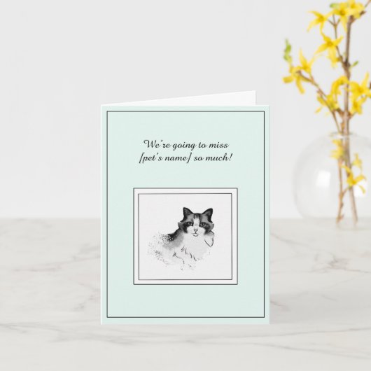 Himalayan Cat Sympathy Folded Greeting Card カード (黄色い花)