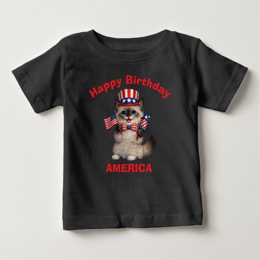 Himalayan Kitten (1j) Patriotic Kid T-Shirt ベビーTシャツ (正面)
