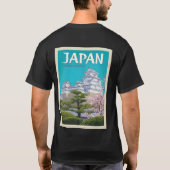 Himeji Castle Japan Travel Poster Tシャツ (裏面)
