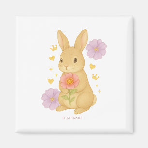 HIMEKARI Floral Bunny Magnet –Clear マグネット