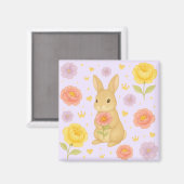 HIMEKARI Floral Bunny Magnet – Purple マグネット (正面/裏面)