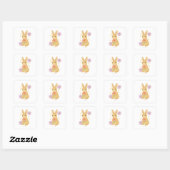 HIMEKARI Floral Bunny Sticker –Clear スクエアシール (シート)