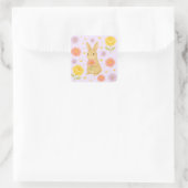 HIMEKARI Floral Bunny Sticker – Purple スクエアシール (バッグ)