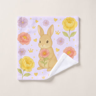 HIMEKARI Floral Bunny Wash Towel – Purple ウォッシュタオル