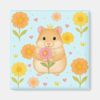 HIMEKARI Floral Hamster Magnet – Blue マグネット
