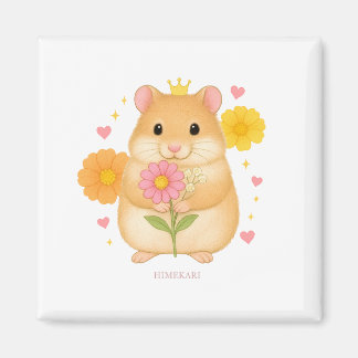 HIMEKARI Floral Hamster Magnet –Clear マグネット