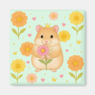 HIMEKARI Floral Hamster Magnet – Green マグネット