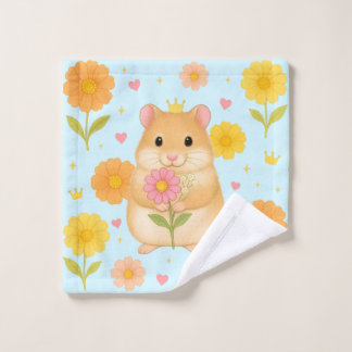 HIMEKARI Floral Hamster Wash Towel – Blue ウォッシュタオル