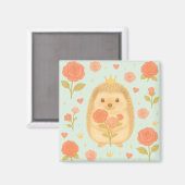 HIMEKARI Floral Hedgehog Magnet – Green マグネット (正面/裏面)