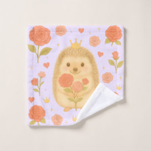 HIMEKARI Floral Hedgehog Wash Towel – Purple ウォッシュタオル