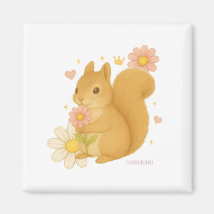 HIMEKARI Floral Squirrel Magnet –Clear マグネット