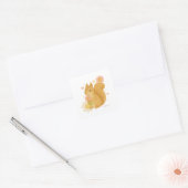 HIMEKARI Floral Squirrel Sticker – clear スクエアシール (封筒)
