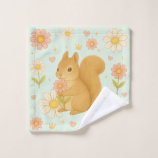 HIMEKARI Floral Squirrel wash Towel (Green) ウォッシュタオル