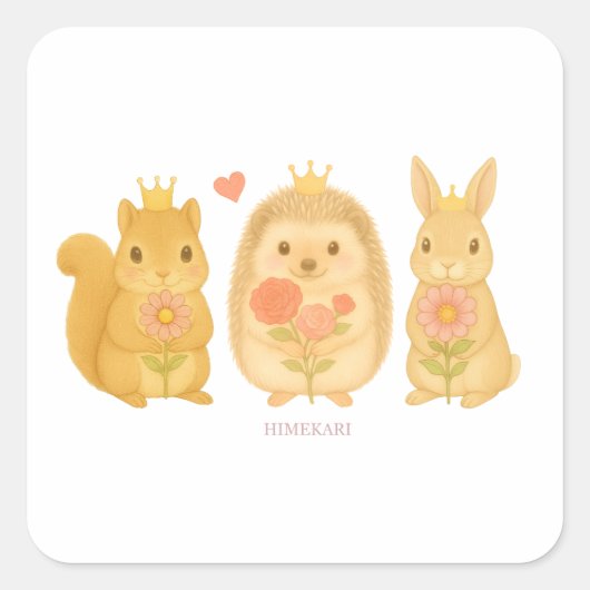 HIMEKARI Stars Sticker –Clear スクエアシール (正面)