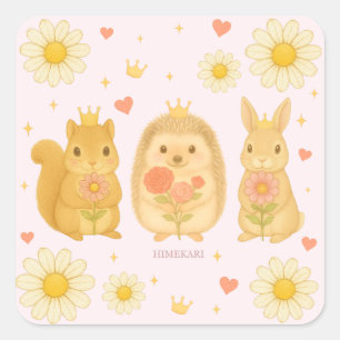 HIMEKARI Stars Sticker – Pink スクエアシール