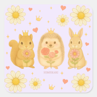HIMEKARI Stars Sticker – Purple スクエアシール