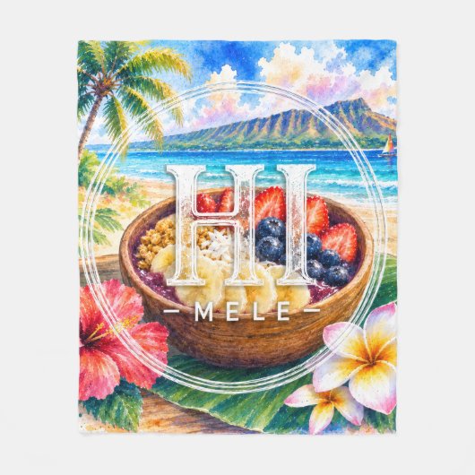 HIMELEスローケット アサイーボウル フリースブランケット (正面)