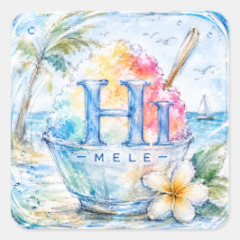 HIMELE リトルハワイステッカー — かき氷 スクエアシール