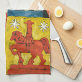 Himmel by Marsden Hartley、ヴィンテージ表現主義 キッチンタオル (四つ折り)