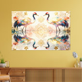 Himmlische Kraniche in Harmonie - Wasserfarben  キャンバスプリント (インサイチュ (リビング))