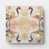 Himmlische Kraniche in Harmonie - Wasserfarben  フォトプラーク (正面)