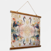 Himmlische Kraniche in Harmonie - Wasserfarben  吊り下げ型タペストリー (傾斜あり)