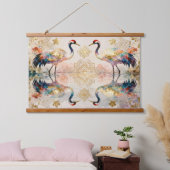 Himmlische Kraniche in Harmonie - Wasserfarben  吊り下げ型タペストリー (寝室)
