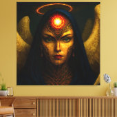 Himmlische Wächter Engel - Glasbaustein Stil キャンバスプリント (インサイチュ (リビング))