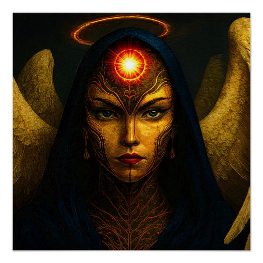 Himmlische Wächter Engel - Glasbaustein Stil ポスター (正面)