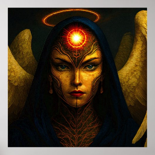 Himmlische Wächter Engel - Glasbaustein Stil ポスター (正面)