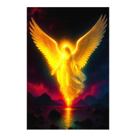 Himmlischer Wächter im goldenen Licht フォトプリント