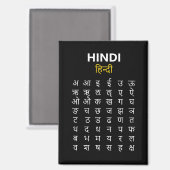 Hindi Alphabet अ–क्ष Devanagari Script マグネット (正面/裏面)