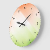 Hindi Sanskrit Numerals with Indian Tricolour Flag ラージ壁時計 (傾斜)