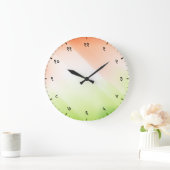 Hindi Sanskrit Numerals with Indian Tricolour Flag ラージ壁時計 (ホーム)