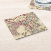 Hindoostan、より遠いインドの中国、チベット スクエアペーパーコースター (アングル)