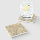 Hindostanまたはインドの地図 ストーンコースター (横)