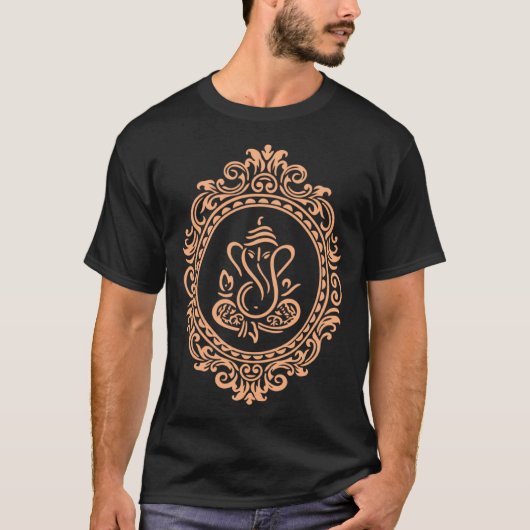 Hindu Elephant God Lord Ganesha Elephant Face Yogi Tシャツ (正面)