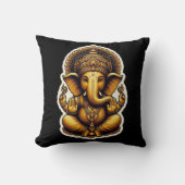 Hindu God Ganesh / Ganesha Pillow with Om design クッション (正面)