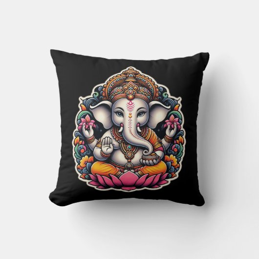 Hindu God Lord Ganesh / Ganesha pillow クッション (正面)