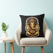 Hindu God Lord Ganesh / Ganesha Pillow with Om クッション (椅子)