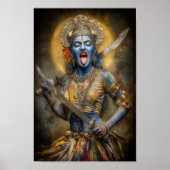 Hindu Goddess Kali Modern Painting Shakti Art ポスター (正面)