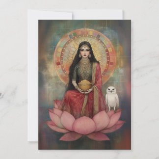 Hindu Goddess Lakshmi Art Nouveau Mosaic Portrait 招待状