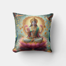 Hindu Goddess Lakshmi / Laxmi Pillow w/ Om design クッション