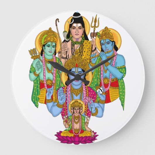 Hindu Gods Clock ラージ壁時計 (正面)