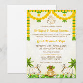 Hindu Graha Pravesh Puja Invitation Card 招待状 (正面/裏面)