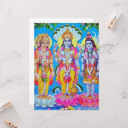 Hindu Trinity Brahma Vishnu Shiva カード (正面/裏面インサイチュ)